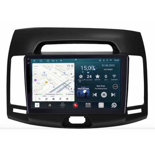 Штатная магнитола Redpower Slim 2K 71092B для Hyundai Elantra 2006-2011 на Android 10.0 черная