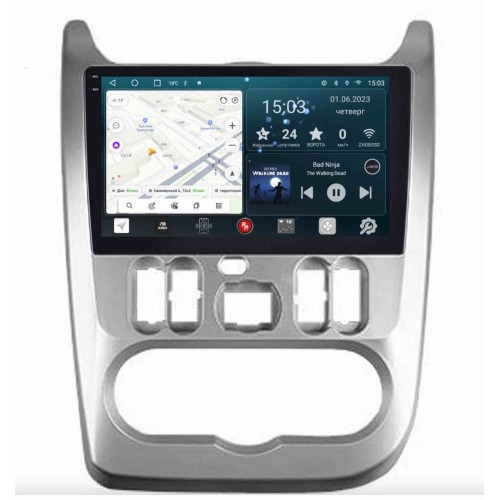 Штатная магнитола Redpower Slim 2K 71357 для Renault Logan, Sandero 2009-2013 на Android 10.0