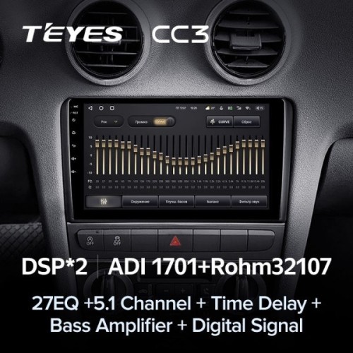 Штатная магнитола Teyes CC3 4/32 ГБ для Audi A3 II (8P) 2007-2013 на Android 10.0