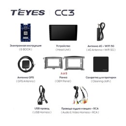 Штатная магнитола Teyes CC3 4/32 ГБ для Toyota Land Cruiser 100 2002-2007 на Android 10.0