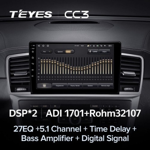 Штатная магнитола Teyes CC3 4/32 ГБ для Mercedes ML-class (W166) 2011-2015, GL-class (X166) 2012-2016 на Android 10.0