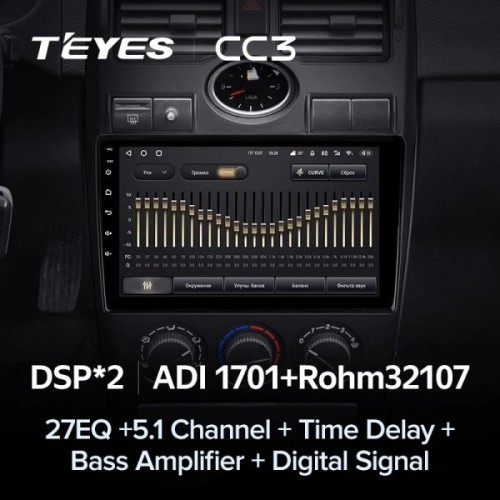 Штатная магнитола Teyes CC3 4/32 GB для Lada Priora 2007-2013 Серебро/Черная на Android 10.0