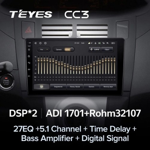 Штатная магнитола Teyes CC3 4/32 ГБ для Toyota Yaris, Vitz, Platz 2005-2012 на Android 10.0
