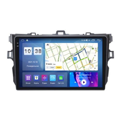 Штатная магнитола Parafar PF692U2K для Toyota Corolla X 2006-2013 (экран 2K) на Android 11.0