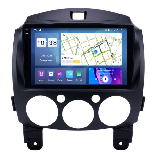 Штатная магнитола Parafar для Mazda 2 II 2007-2014 (экран 2K) на Android 11.0 (PF165U2K-Low)