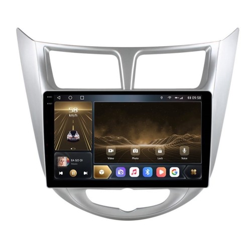 Штатная магнитола CarMedia OL-9707-P-2K (экран 2K) для Hyundai Solaris I 2011-2017 на Android 12.0
