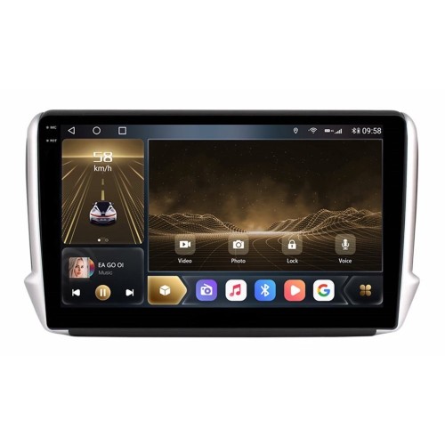 Штатная магнитола CarMedia OL-1964-Q-2K (экран 2K) для Peugeot 2008, 208 2012-2019 на Android 12.0