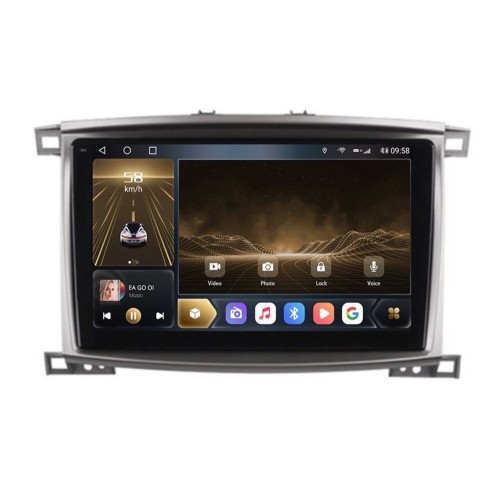 Штатная магнитола CarMedia OL-1698-Q-2K (экран 2K) для Toyota Land Cruiser 100 2002-2008 на Android 12.0