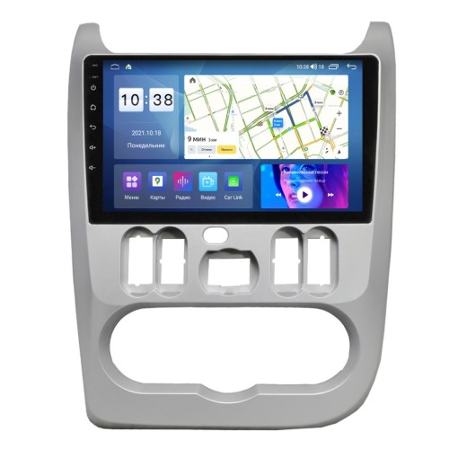 Штатная магнитола Штатная магнитола Parafar для Renault Logan 2009-2016 серебро на Android 11.0 (PF175SFHD)