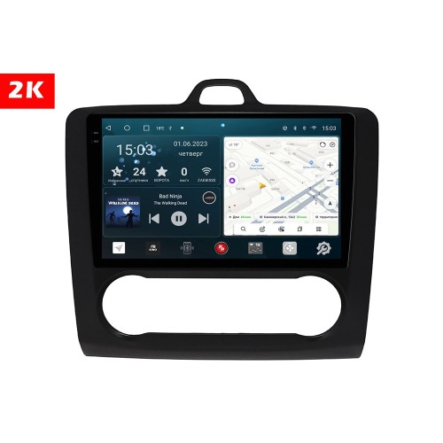 Штатная магнитола Redpower 2K 75136B Hi-Fi для Ford Focus II 2005-2011 с климат-контролем на Android 10.0