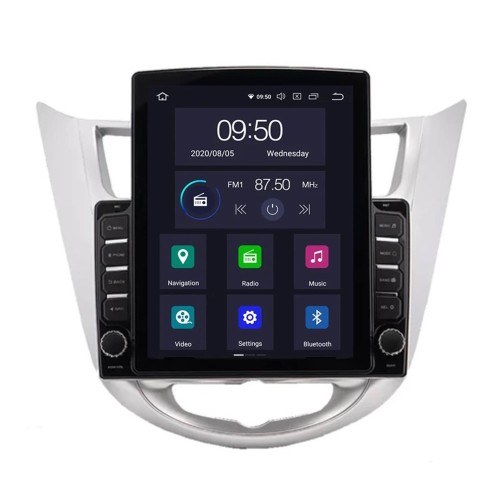 Штатная магнитола CarMedia OL-9707-D TESLA для Hyundai Solaris I 2011-2017 на Android 10.0
