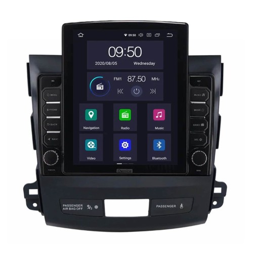 Штатная магнитола CarMedia OL-9636-D TESLA для Mitsubishi Outlander II (XL) 2006-2012 на Android 10.0