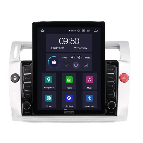 Штатная магнитола CarMedia OL-9932-D ТESLA для CITROEN C4 2004-2011 серебро на Android 10.0