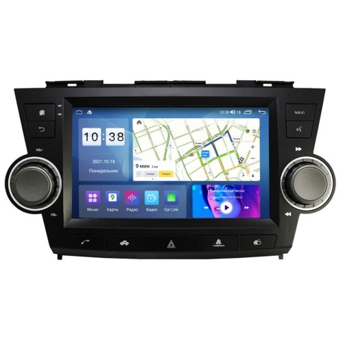 Штатная магнитола Parafar для Toyota Highlander 2007-2013 (c кнопкой аварийки) на Android 13.0 (PF035T2FHD)