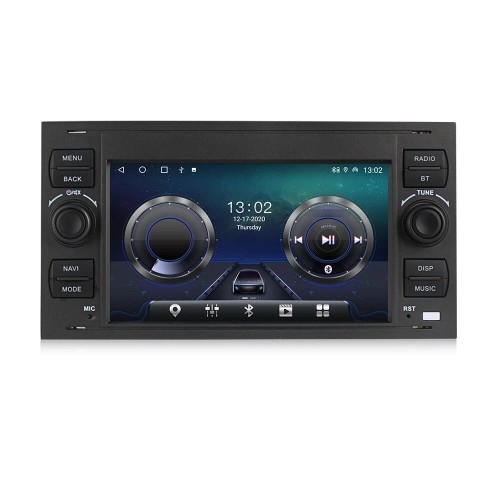 Автомагнитола CarMedia MKD-7031S-S10 для Ford Focus 2 2005-2007, Transit 2006-2015, C-Max 2003-2010, Fusion 2005-2012 (230х120мм) серебро на Android 12.0