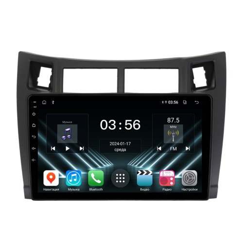 Штатная магнитола Farcar DX3022M для Toyota Yaris, Vitz, Platz 2005-2012 черная на Android 13.0