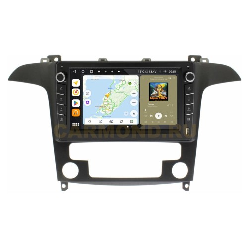 Штатная магнитола Wide Media MT3028QU-B-4/32 для Ford S-MAX 2006-2015 климат (с кнопками) на Android 10.0