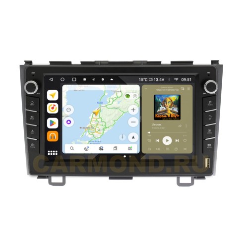 Штатная магнитола Wide Media MT009QU-B-4/32 для Honda CR-V III 2007-2012 (с кнопками) на Android 10.0