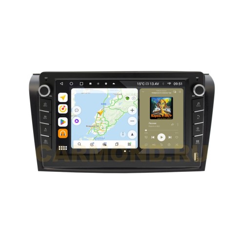 Штатная магнитола Wide Media MT9032QU-B-4/32 для Mazda 3 (BK) 2003-2009 (с кнопками) на Android 10.0
