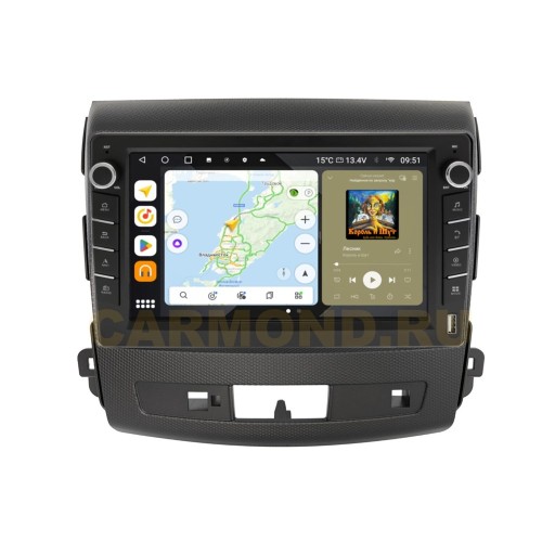 Штатная магнитола Wide Media MT9029QU-B-4/32 для Mitsubishi Outlander XL 2006-2012 (для авто с Rockford) (с кнопками) на Android 10.0