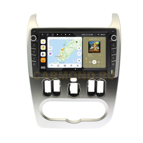 Штатная магнитола Wide Media MT752QU-B-4/32 для Renault Logan, Sandero 2009-2013 (с кнопками) на Android 10.0