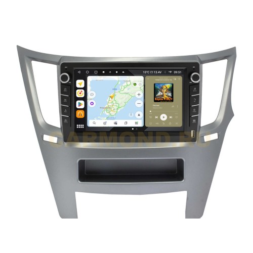 Штатная магнитола Wide Media MT9418QU-B-4/32 для Subaru Legacy, Outback 2009-2014 (правый руль) (с кнопками) на Android 10.0