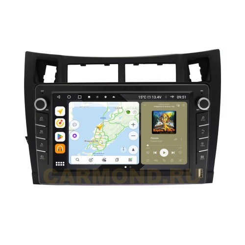 Штатная магнитола Wide Media MT3022QU-B-4/32 для Toyota Yaris, Vitz, Platz 2005-2012 (с кнопками) на Android 10.0