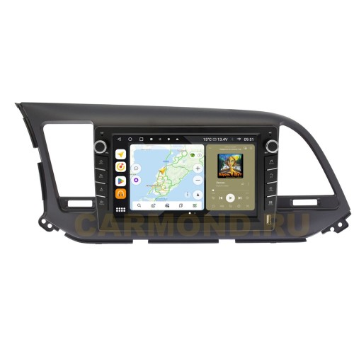 Штатная магнитола Wide Media MT9025QU-B-4/32 для Hyundai Elantra VI (AD) 2016-2019 (для авто без камеры) (с кнопками) на Android 10.0