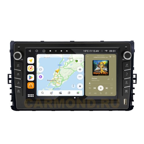 Штатная магнитола Wide Media MT1081QU-B-4/32 для Volkswagen универсальная 2017+ (с кнопками) на Android 10.0