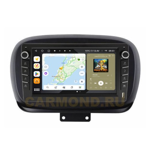 Штатная магнитола Wide Media MT1230QU-B-4/32 для Fiat 500x 2014-2019 (с кнопками) на Android 10.0