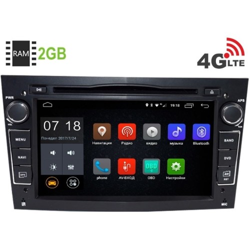 Штатная магнитола LeTrun 1961 Opel Astra, Vectra, Zafira, Corsa (черный) Android 6.0.1 (4G LTE 2GB)