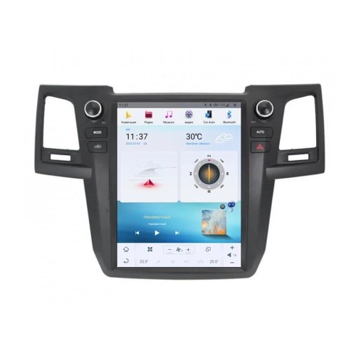 Магнитола Тесла CarMedia ZF-1257-GE Tesla-Style для Toyota Hilux, Fortuner 2011-2015 на Android 13.0