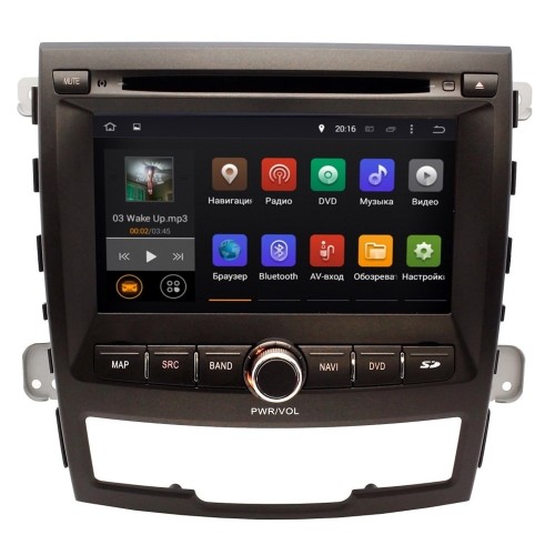 Штатная магнитола Ksize DVA-ZN7054 SsangYong new Actyon, Corando 2011-2013 Android 6.0.1
