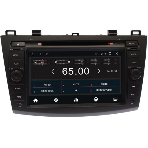 Штатная магнитола Ksize DVA-KR8018T3 для Mazda 3 (BL) 2009-2013 Android 6.0.1