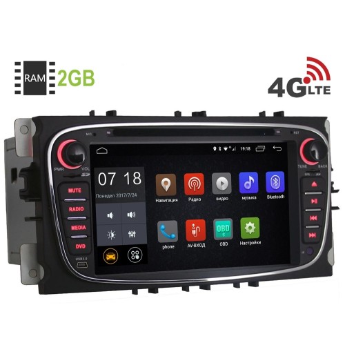 Штатная магнитола LeTrun 1413 Ford Focus, C-Max, S-Max, Galaxy, Mondeo Android 6.0.1 (4G LTE 2GB)