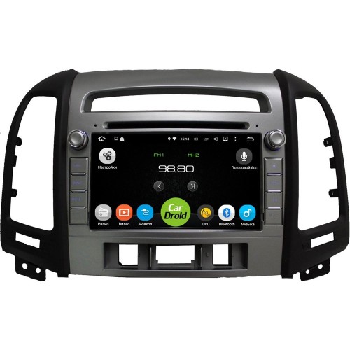 Штатная магнитола Roximo CarDroid RD-2008D 2005-2012 для Hyundai SantaFe 2 (Android 9.0) DSP