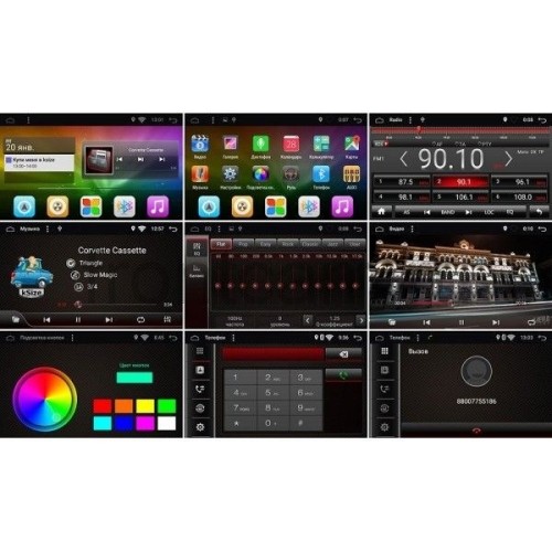 Штатная магнитола Ksize DVA-VS7A600ND для Ford (универсальная, овальная, чёрная) Android 7