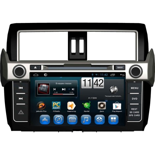 Штатная магнитола CarMedia KR-9000-T8 Toyota LC Prado 150 2013-2017 на Android 9.0