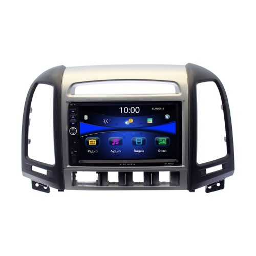 Магнитола в штатное место Hyundai Santa Fe II 2005-2012 с отверстиями для 4-х кнопок Wide Media DV-JM7127